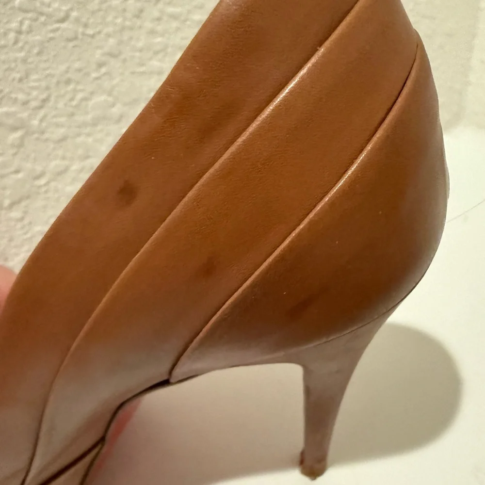 Christian Louboutin Insectika 100 Seta Caramel Tan High Heels 40.5